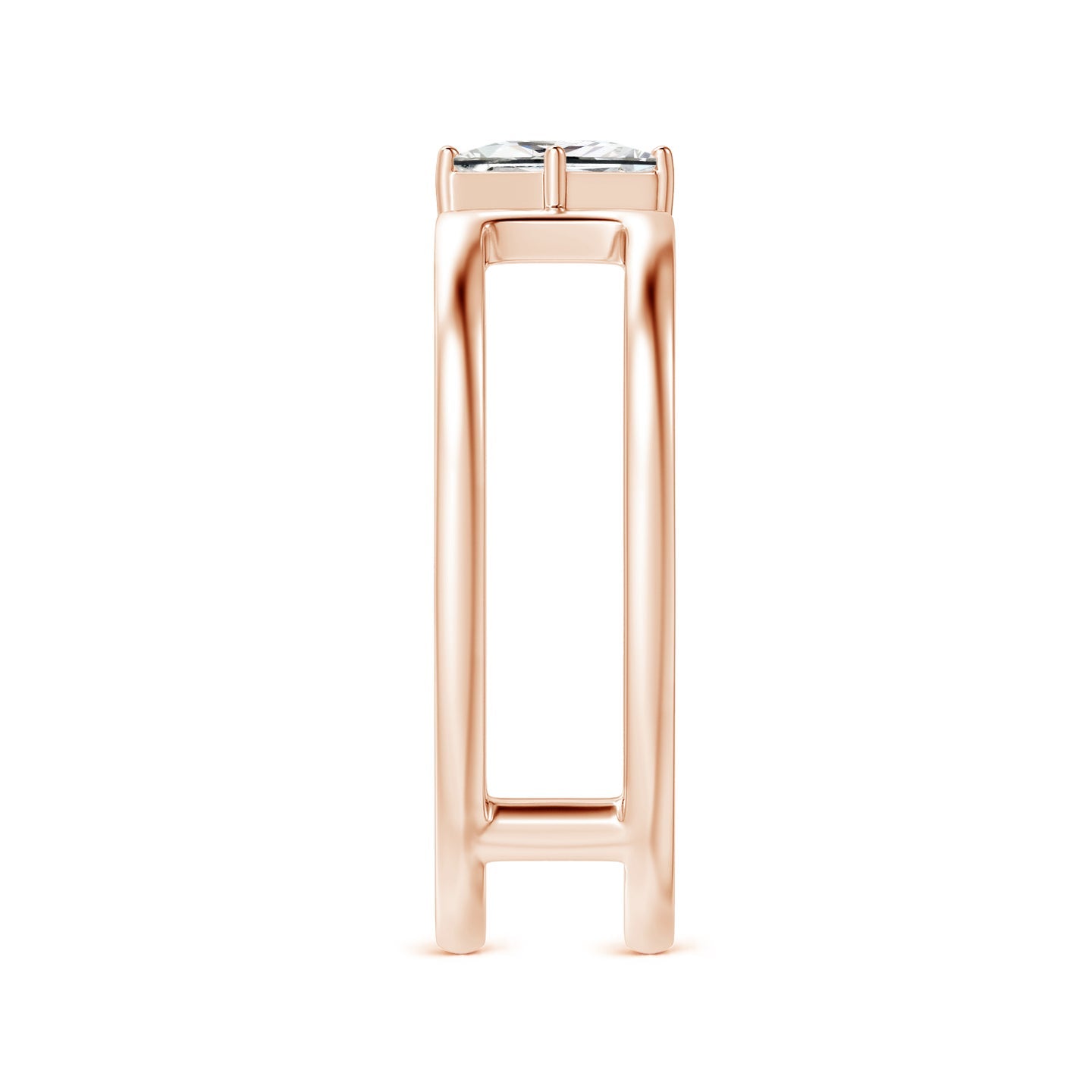 Princess Diamond Solitaire Parallel Split Shank Ring