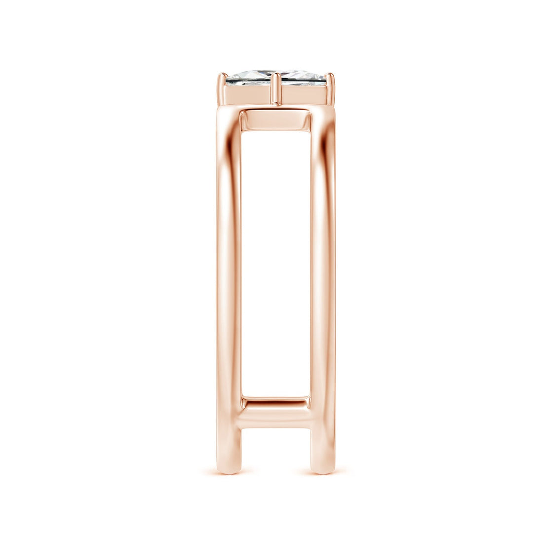 Princess Diamond Solitaire Parallel Split Shank Ring