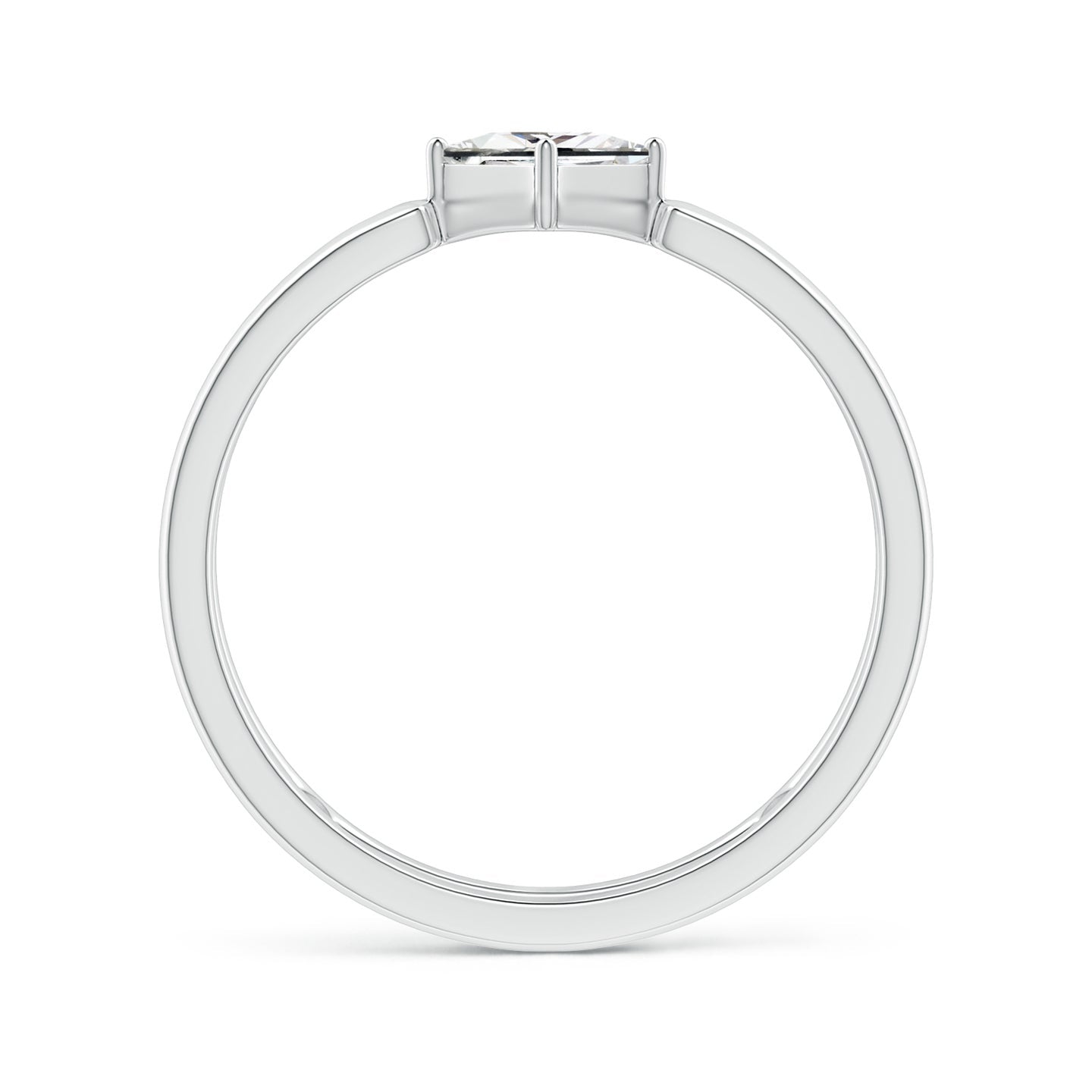 Princess Diamond Solitaire Parallel Split Shank Ring