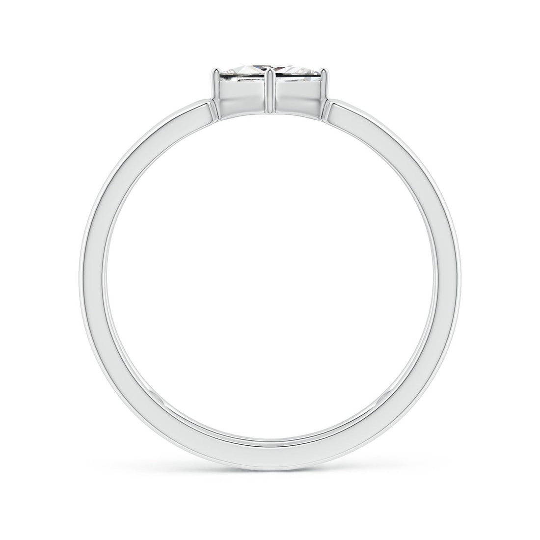 Princess Diamond Solitaire Parallel Split Shank Ring