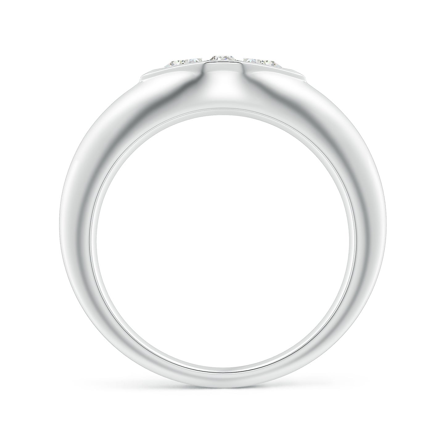 Bezel-Set Triangle And Baguette Diamond Signet Ring