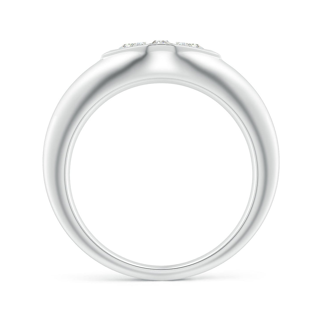 Bezel-Set Triangle And Baguette Diamond Signet Ring
