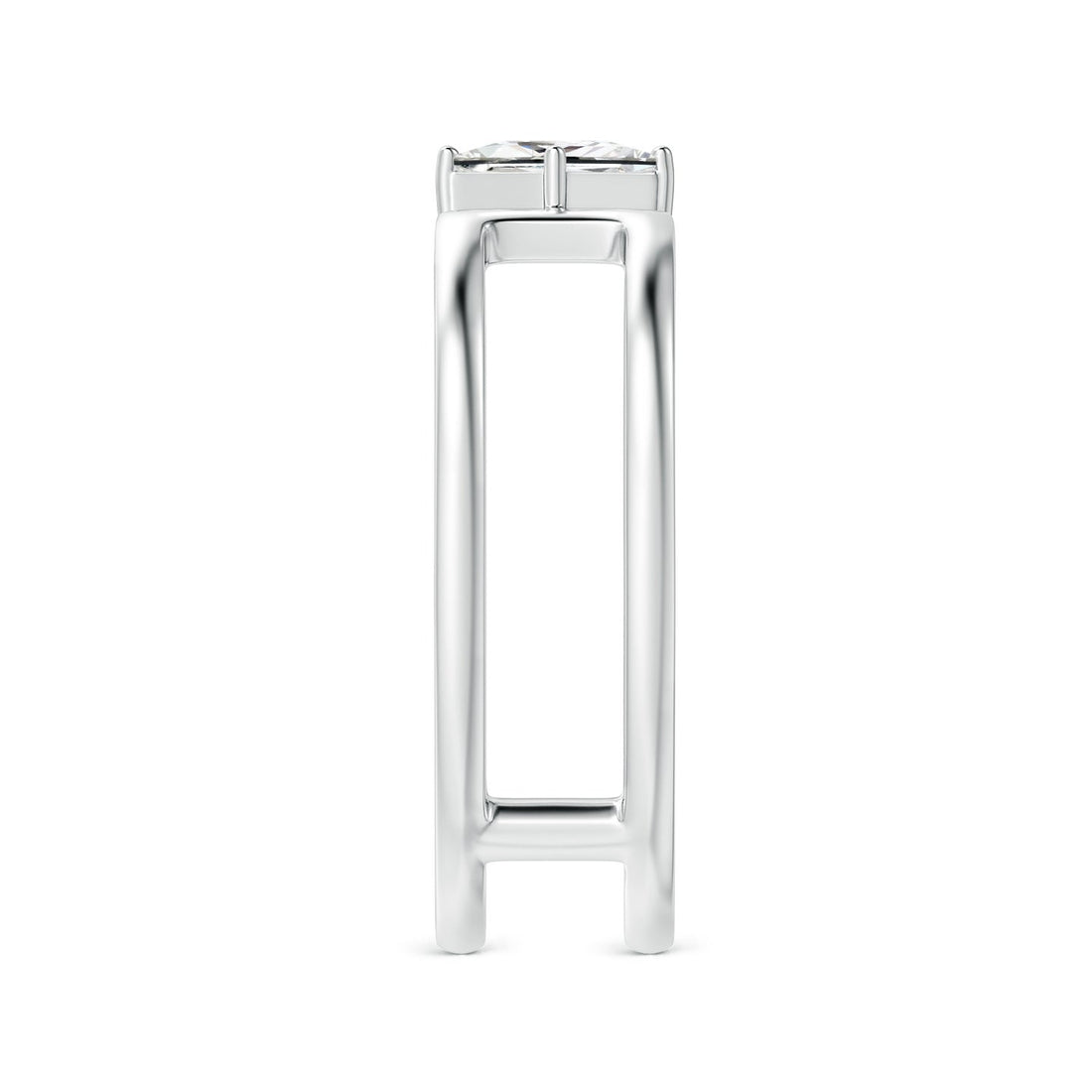 Princess Diamond Solitaire Parallel Split Shank Ring