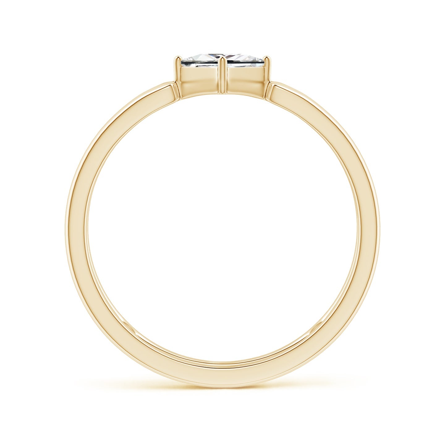 Princess Diamond Solitaire Parallel Split Shank Ring