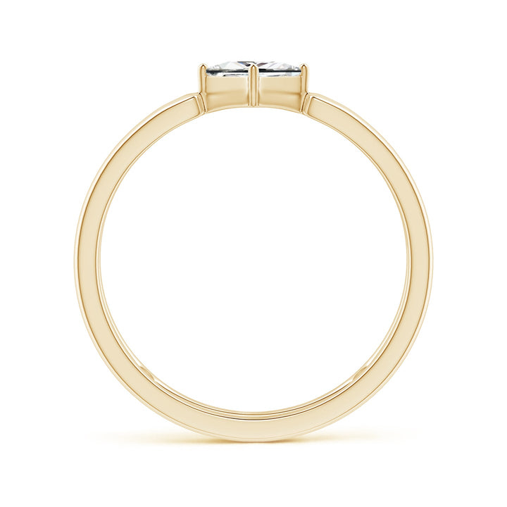 Princess Diamond Solitaire Parallel Split Shank Ring