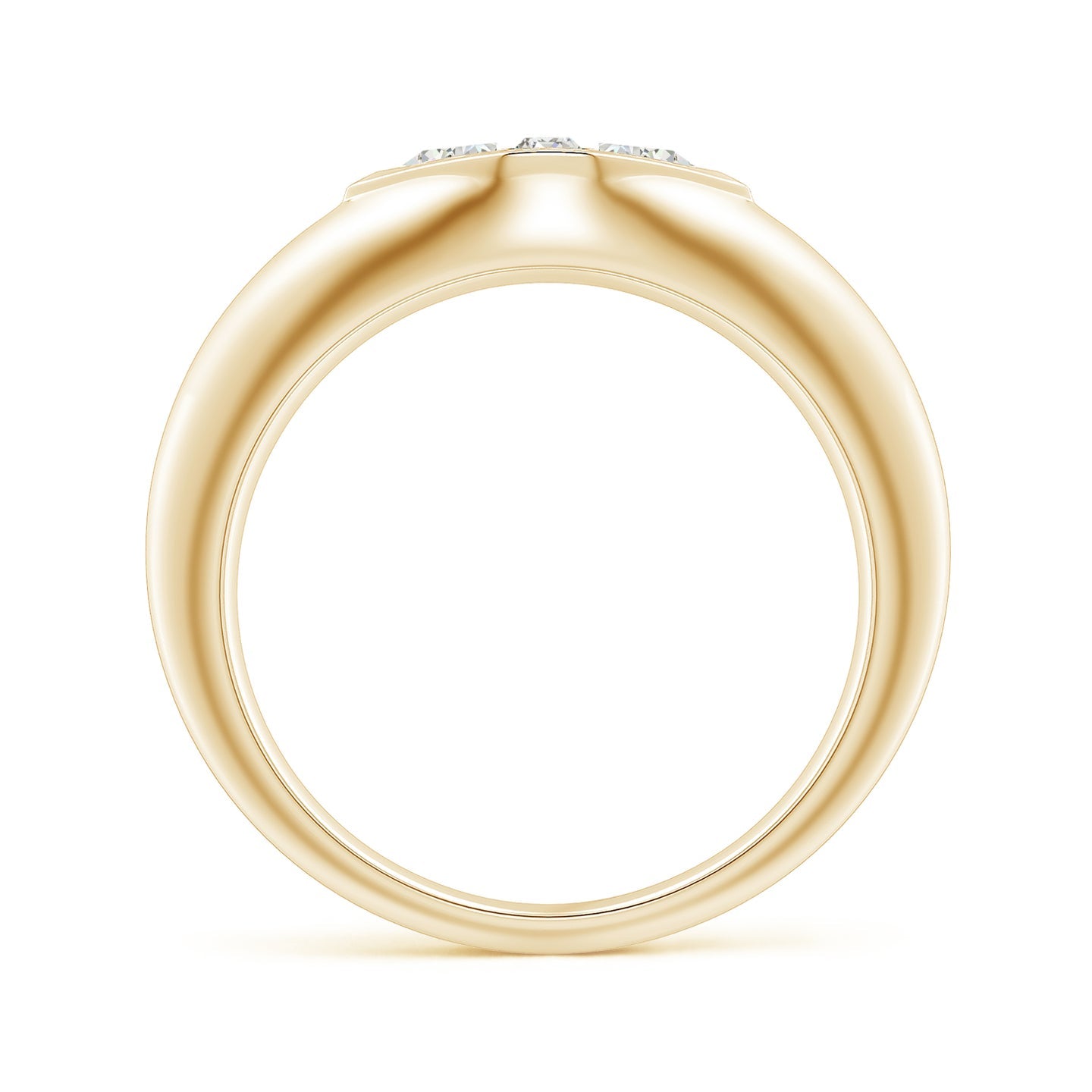 Bezel-Set Triangle And Baguette Diamond Signet Ring