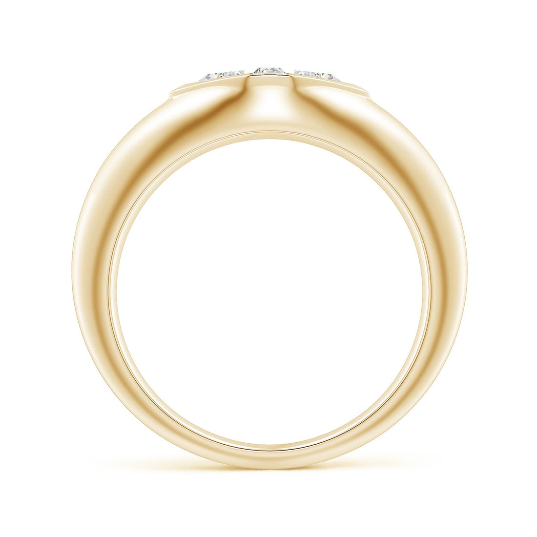 Bezel-Set Triangle And Baguette Diamond Signet Ring