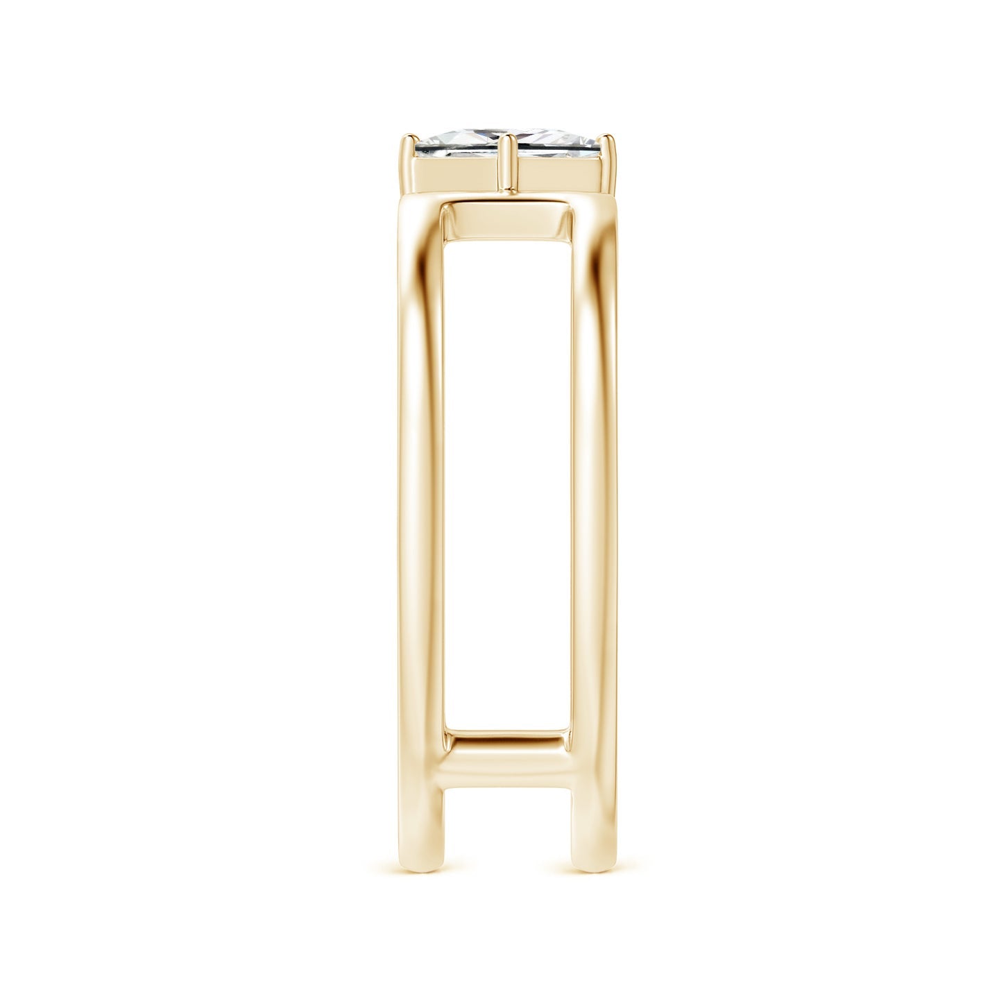 Princess Diamond Solitaire Parallel Split Shank Ring
