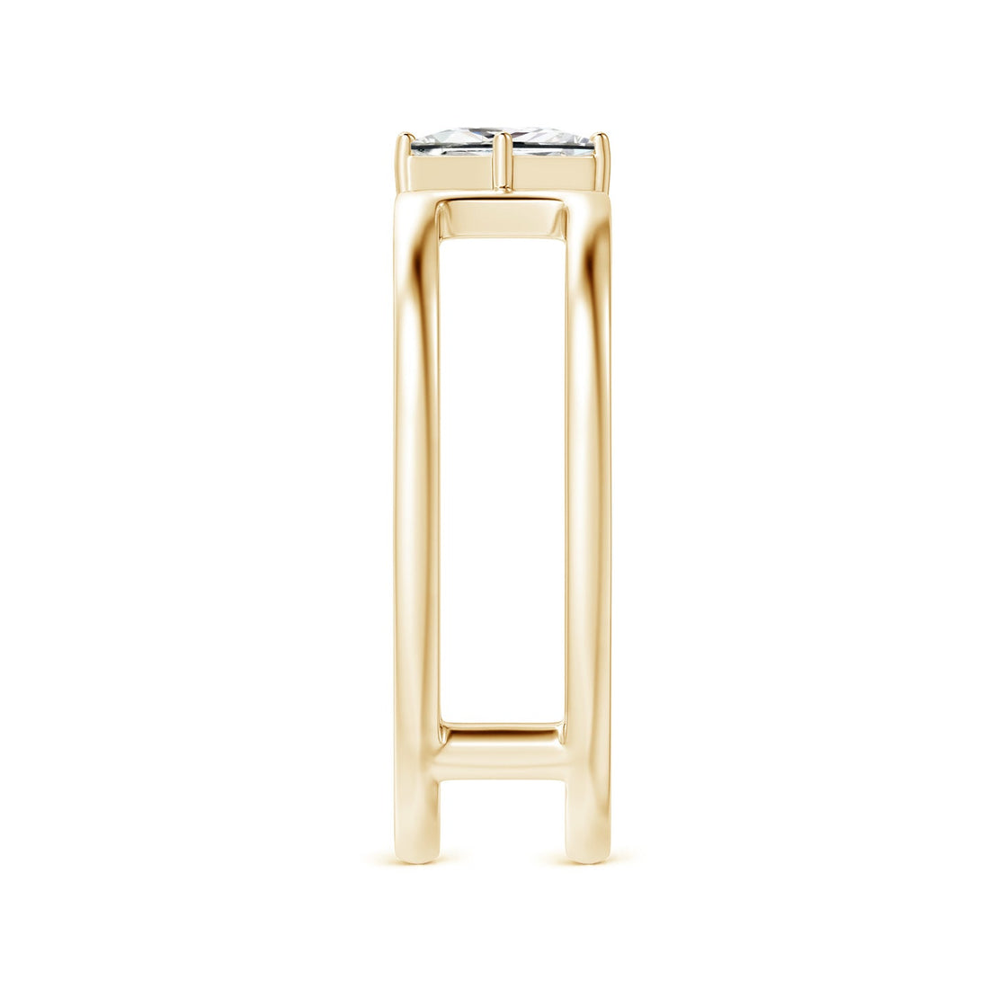 Princess Diamond Solitaire Parallel Split Shank Ring