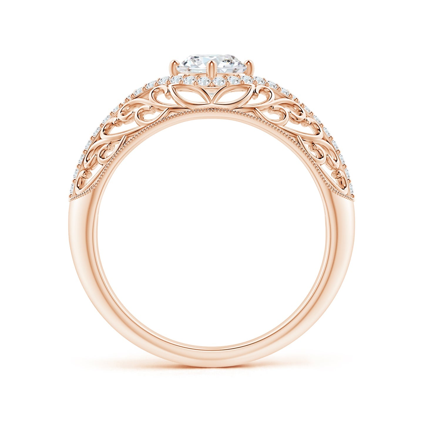 Ornate Vintage Diamond Filigree Engagement Ring