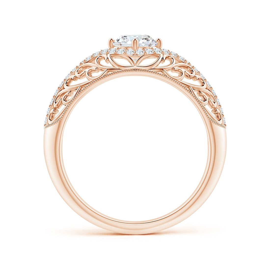 Ornate Vintage Diamond Filigree Engagement Ring