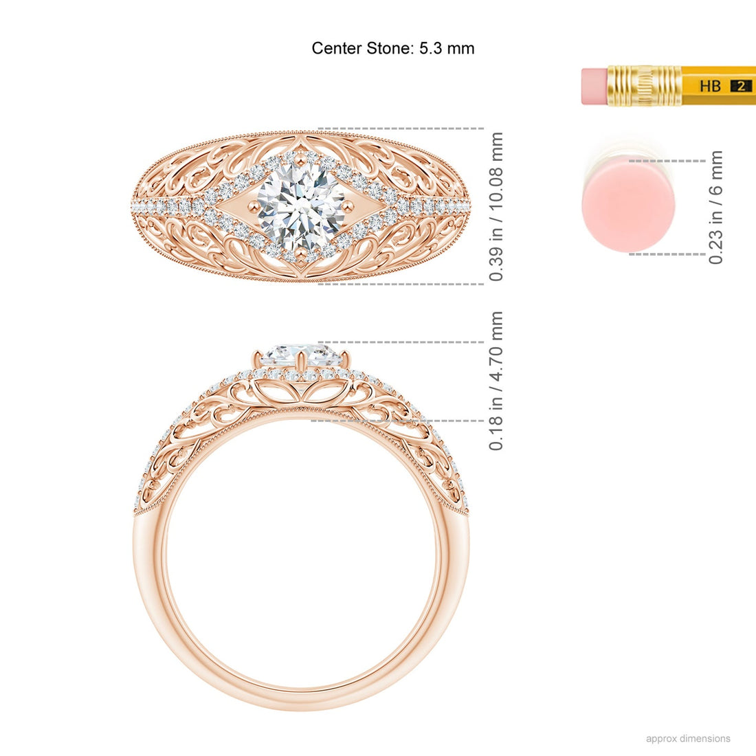Ornate Vintage Diamond Filigree Engagement Ring