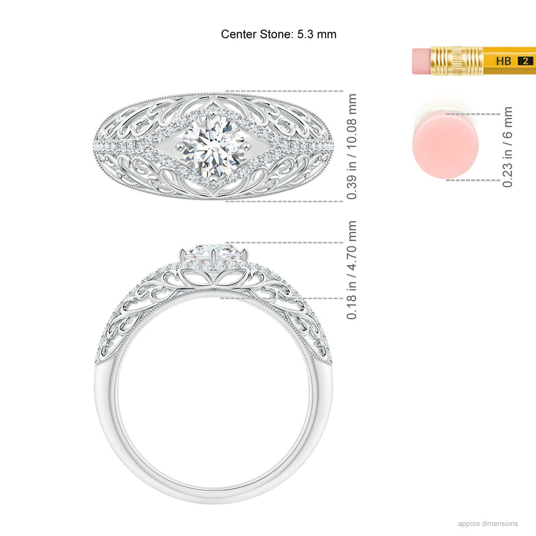Ornate Vintage Diamond Filigree Engagement Ring
