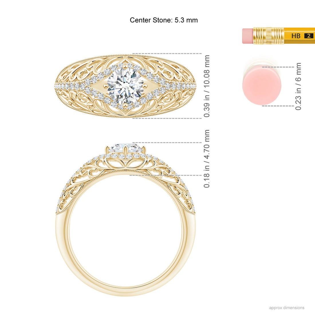 Ornate Vintage Diamond Filigree Engagement Ring