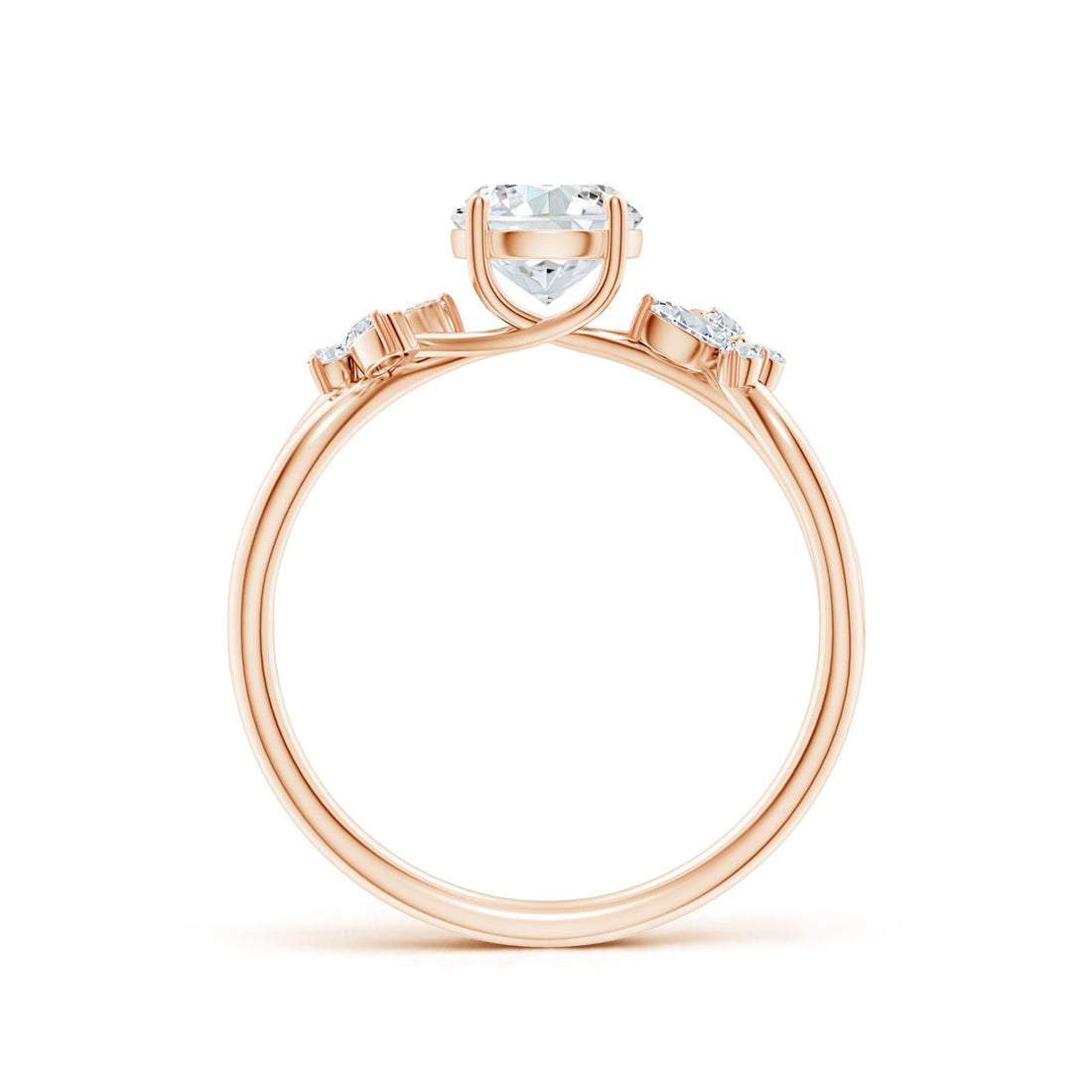 Floral Vine Round Brilliant Lab Grown Diamond Engagement & Wedding Ring