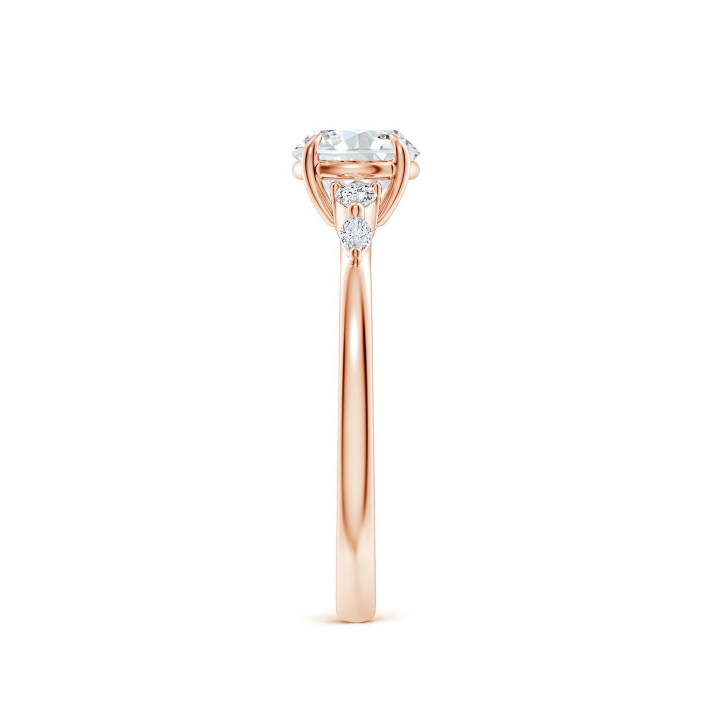 Round Brilliant Solitaire with Marquise & Pear Lab Grown Diamond Accent Engagement Ring