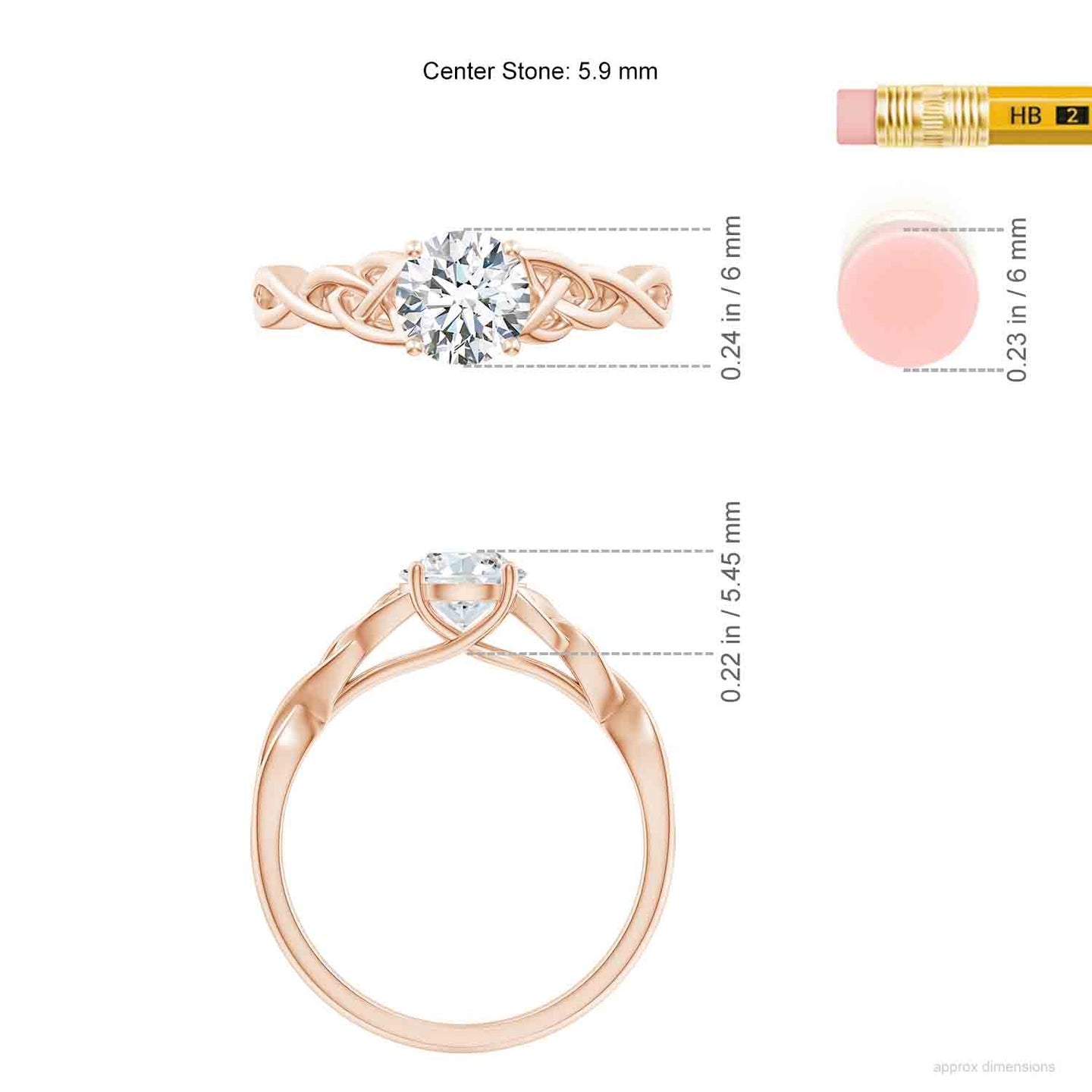 Celtic Knot Solitaire Lab Grown Diamond Engagement & Wedding Ring