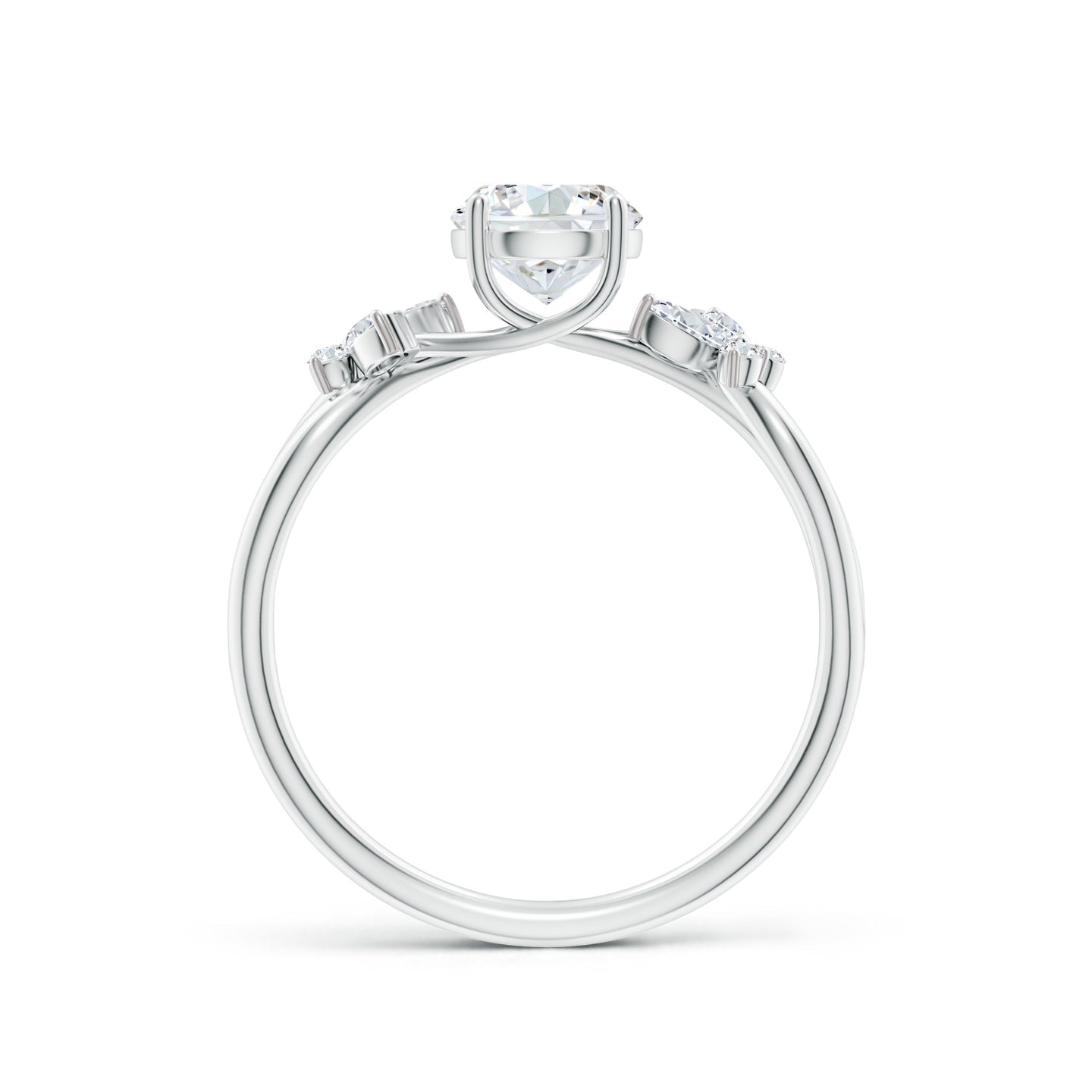 Floral Vine Round Brilliant Lab Grown Diamond Engagement & Wedding Ring