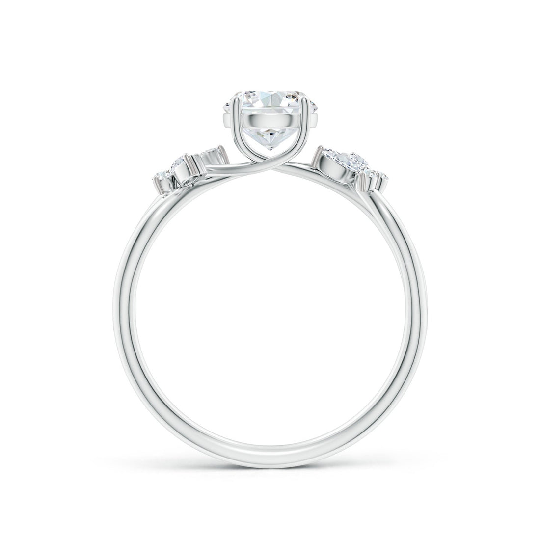 Floral Vine Round Brilliant Lab Grown Diamond Engagement & Wedding Ring