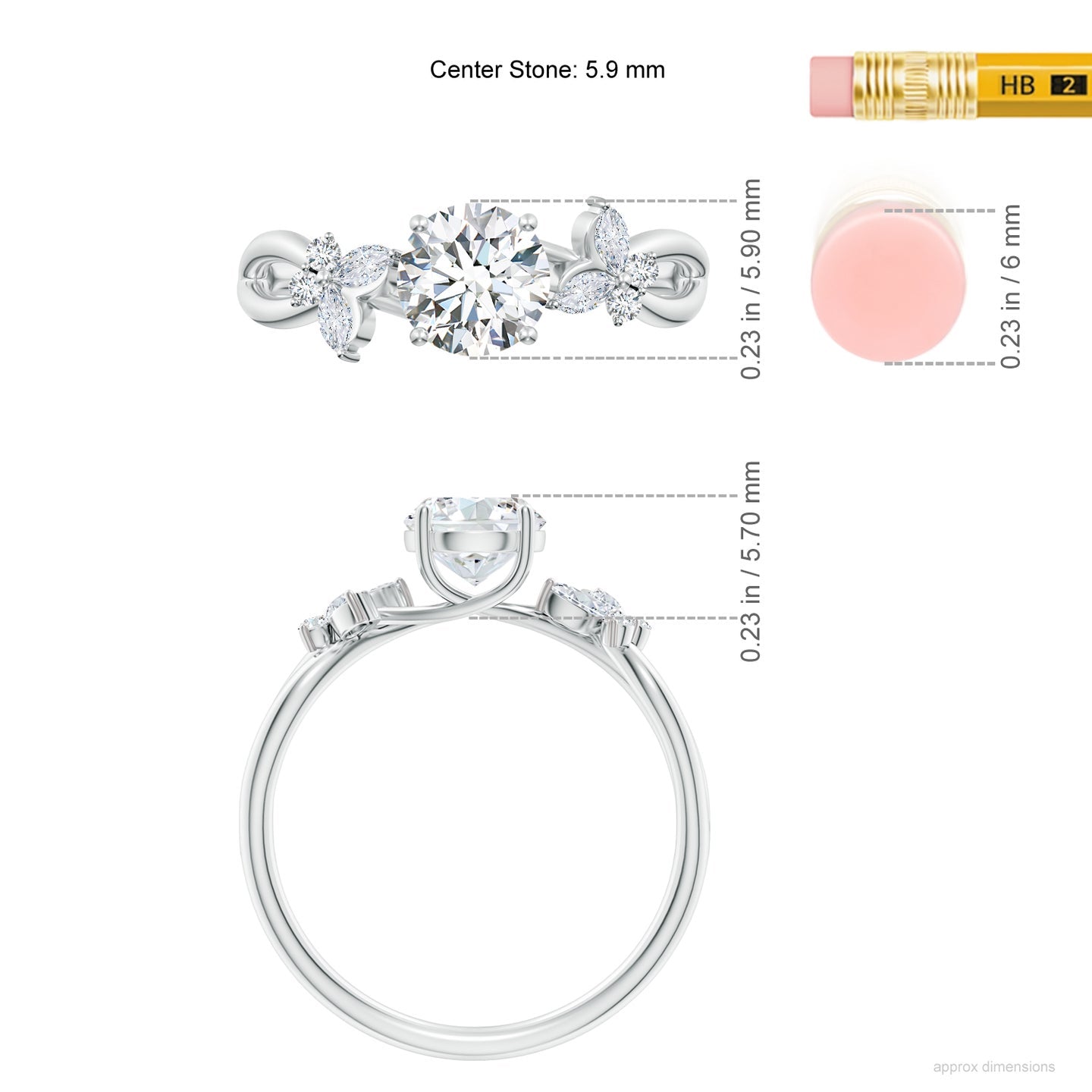 Floral Vine Round Brilliant Lab Grown Diamond Engagement & Wedding Ring