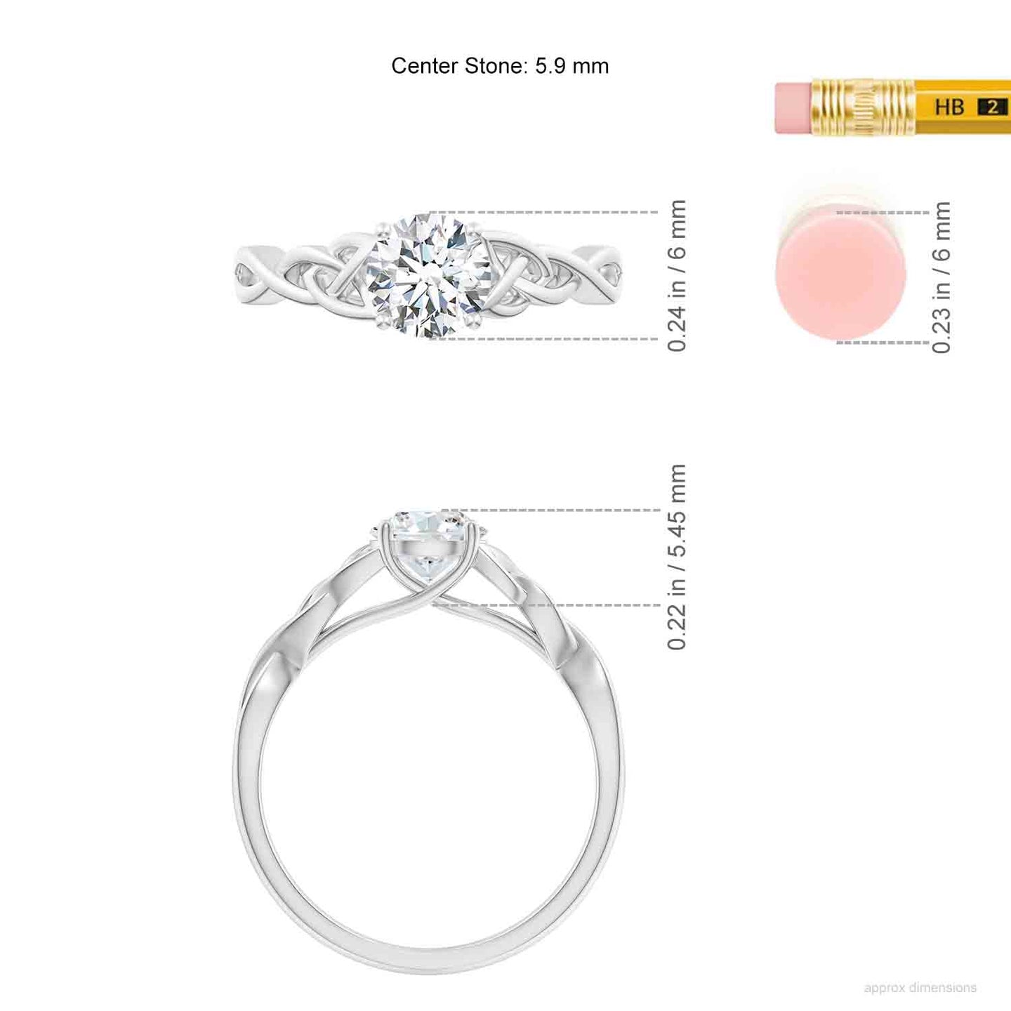 Celtic Knot Solitaire Lab Grown Diamond Engagement & Wedding Ring