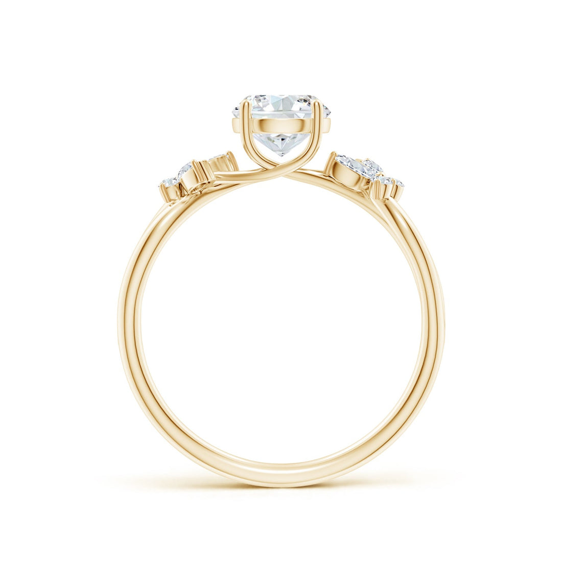 Floral Vine Round Brilliant Lab Grown Diamond Engagement & Wedding Ring