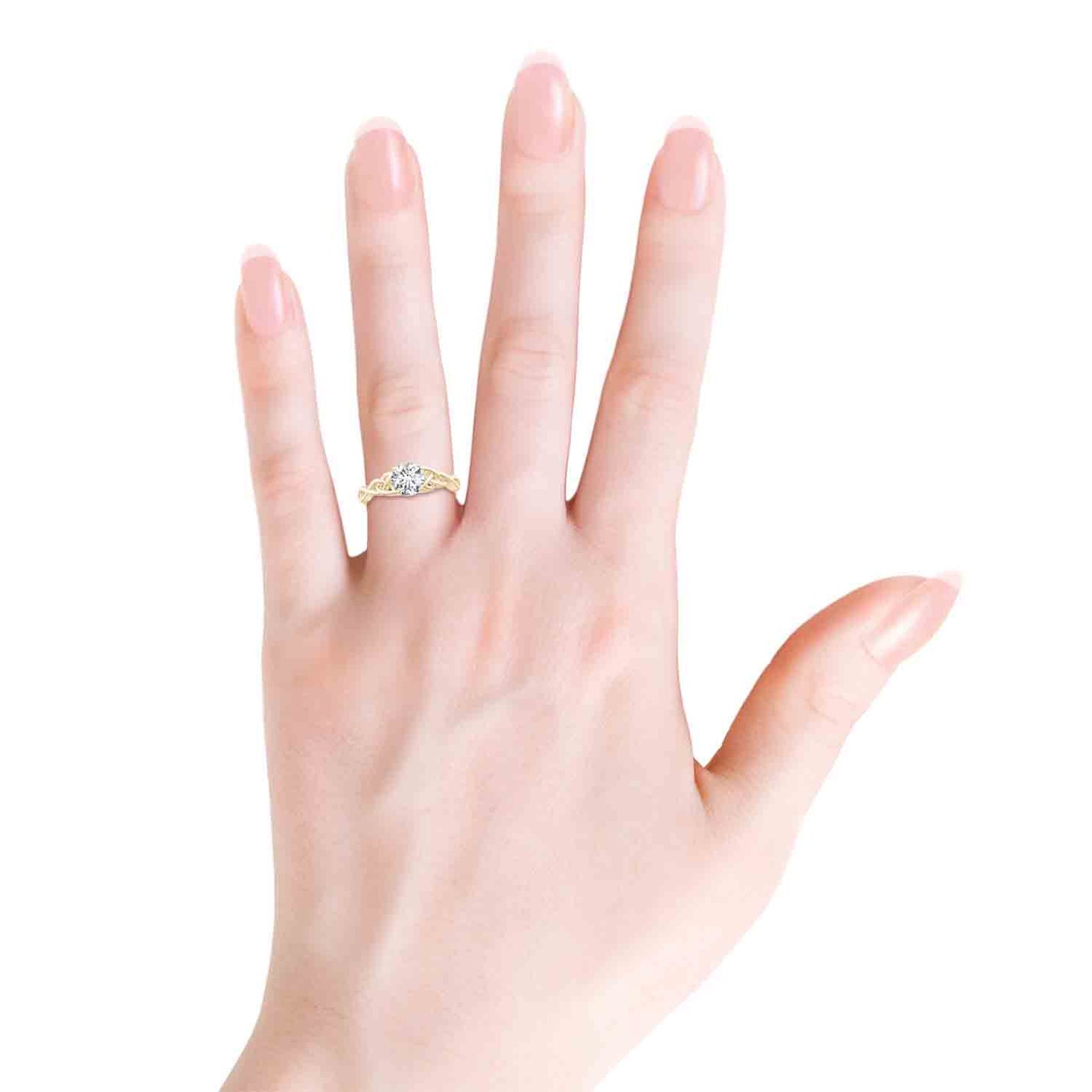 Celtic Knot Solitaire Lab Grown Diamond Engagement & Wedding Ring