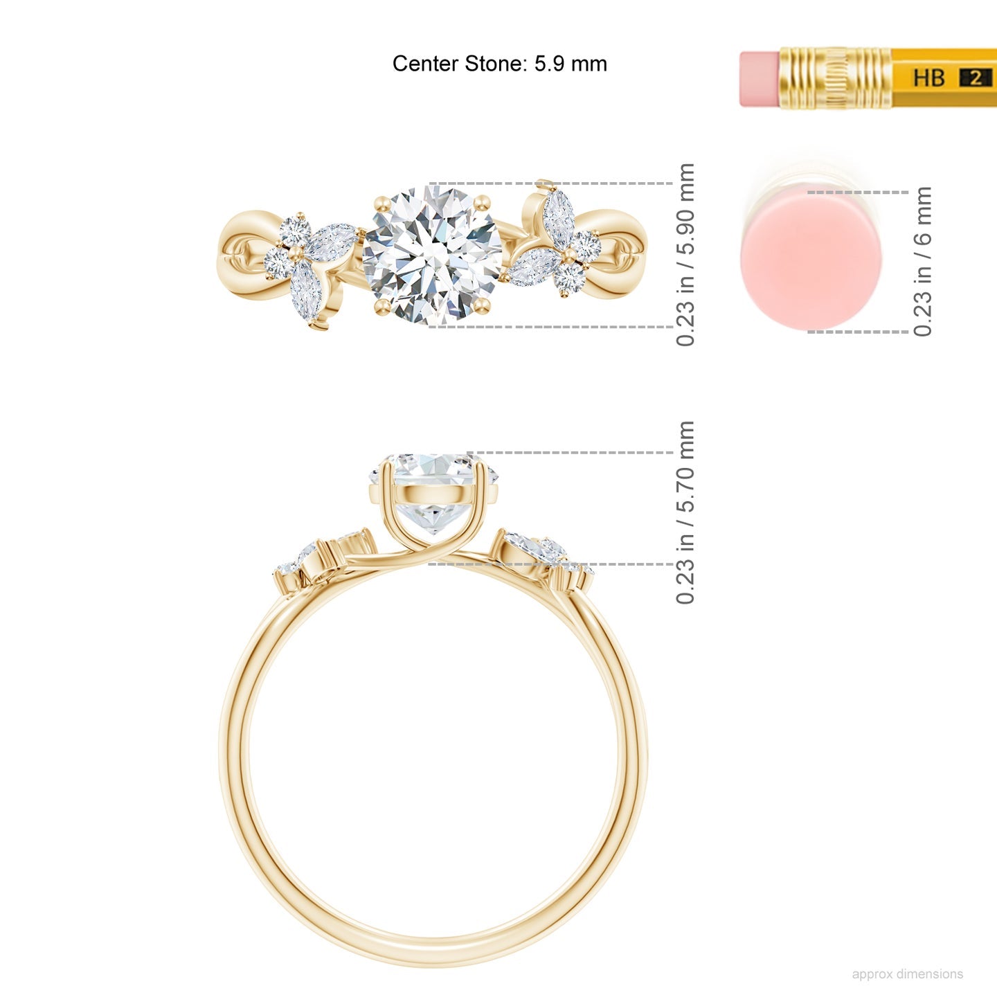 Floral Vine Round Brilliant Lab Grown Diamond Engagement & Wedding Ring