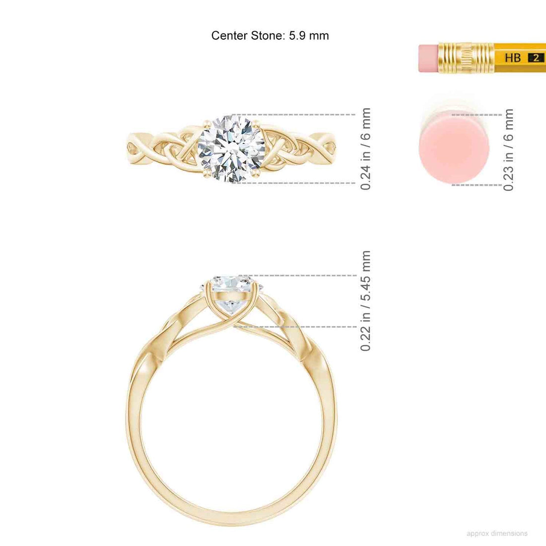 Celtic Knot Solitaire Lab Grown Diamond Engagement & Wedding Ring