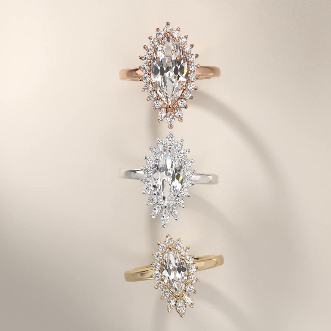Royal Bloom Marquise Diamond Engagement Ring