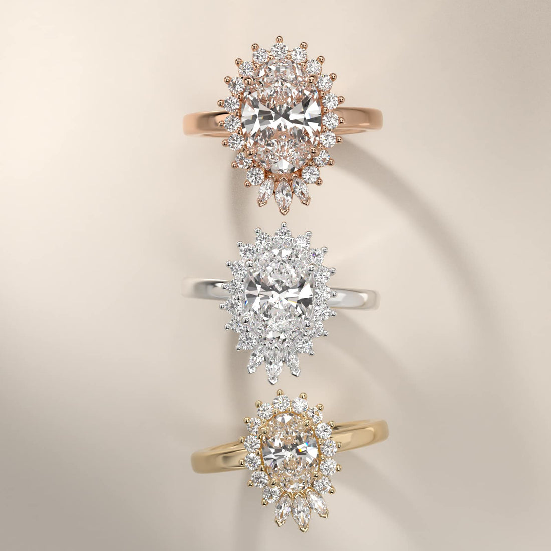 Royal Bloom Oval Diamond Engagement Ring