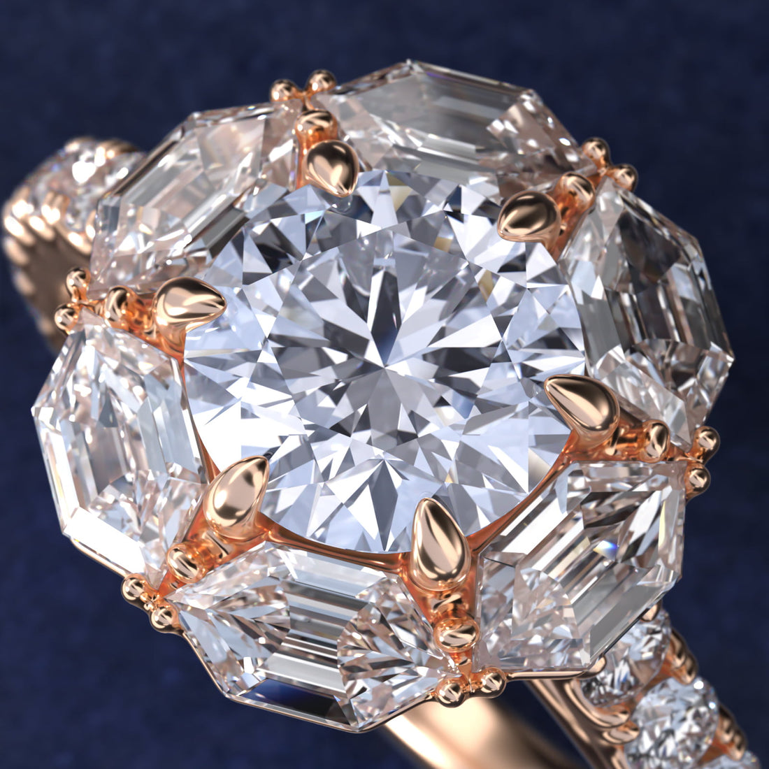 Imperial Fleur Round Diamond Engagement Ring