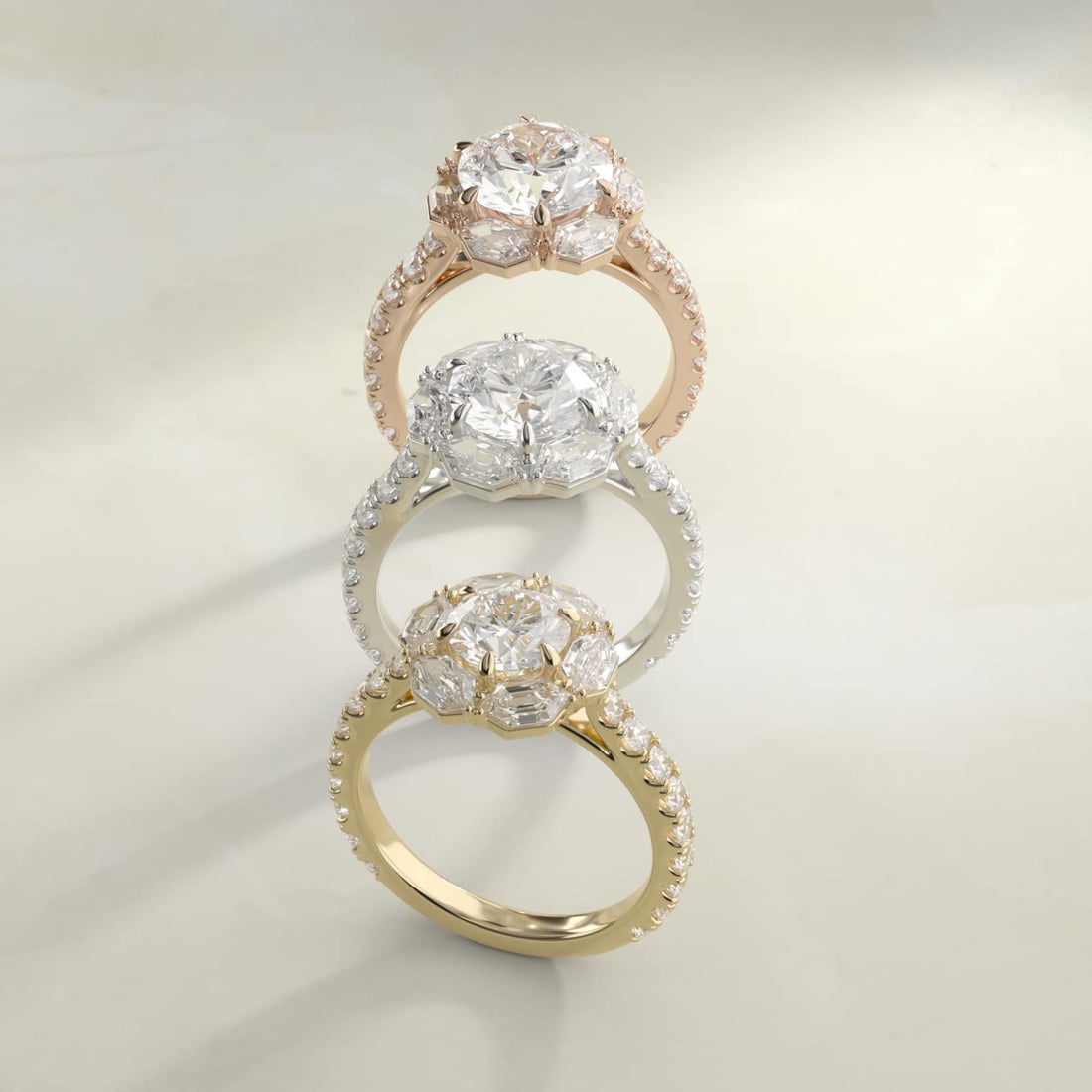 Imperial Fleur Round Diamond Engagement Ring