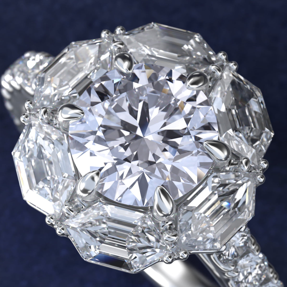 Imperial Fleur Round Diamond Engagement Ring
