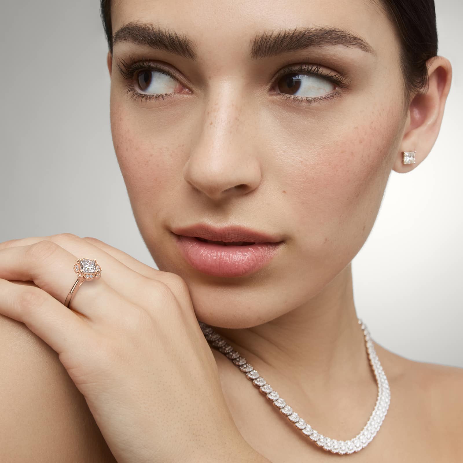 Celestial Bloom Princess Diamond Engagement Ring