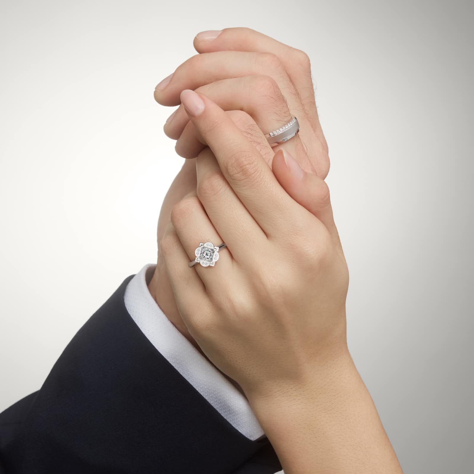 Celestial Bloom Princess Diamond Engagement Ring