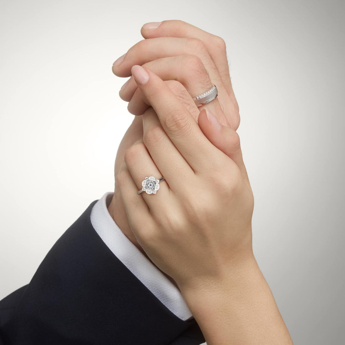 Celestial Bloom Princess Diamond Engagement Ring