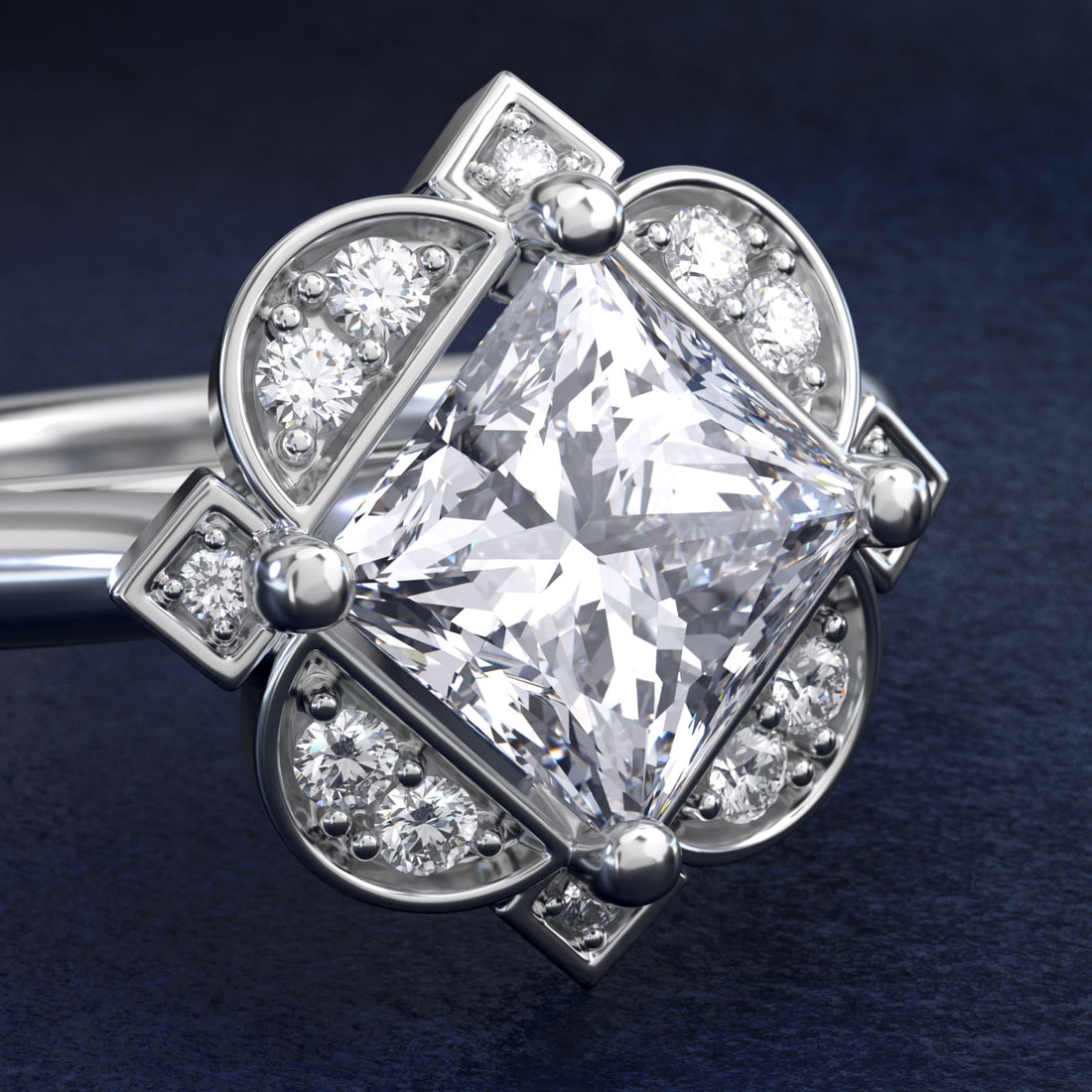 Celestial Bloom Princess Diamond Engagement Ring