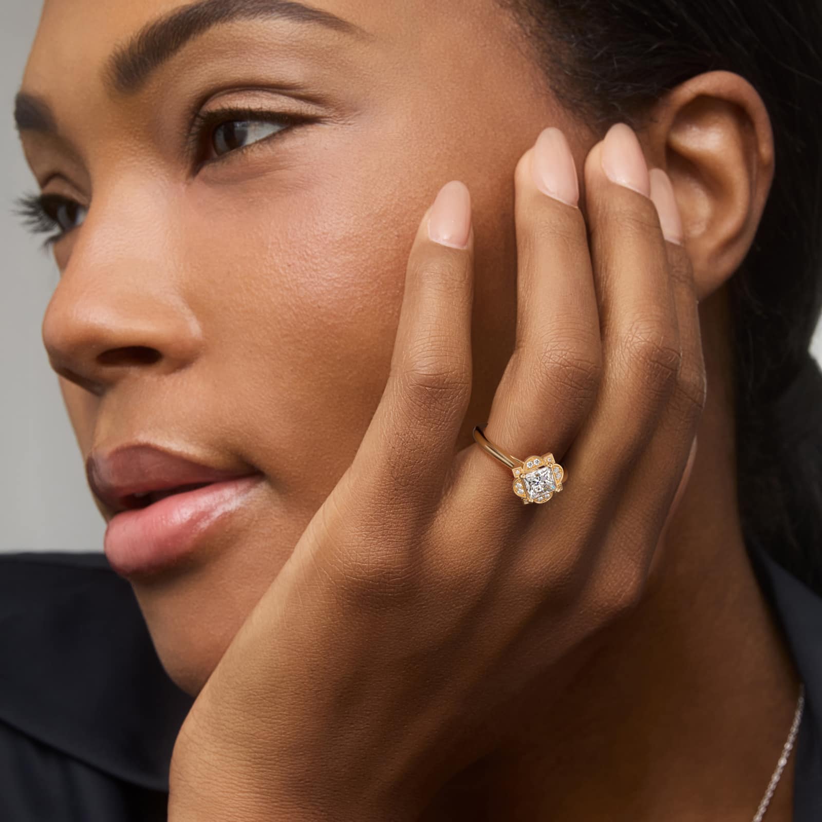Celestial Bloom Princess Diamond Engagement Ring