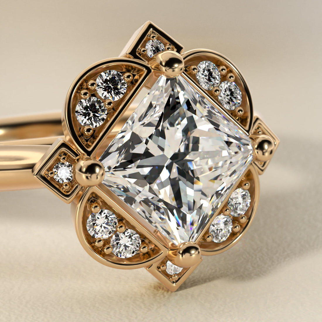 Celestial Bloom Princess Diamond Engagement Ring