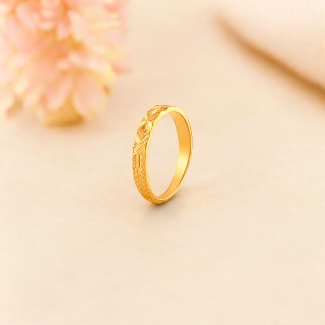 Eternal Radiance Textured Gold Ring