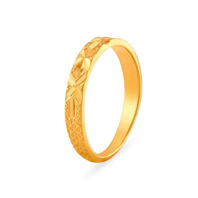 Eternal Radiance Textured Gold Ring