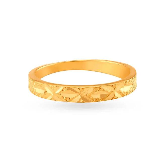 Eternal Radiance Textured Gold Ring
