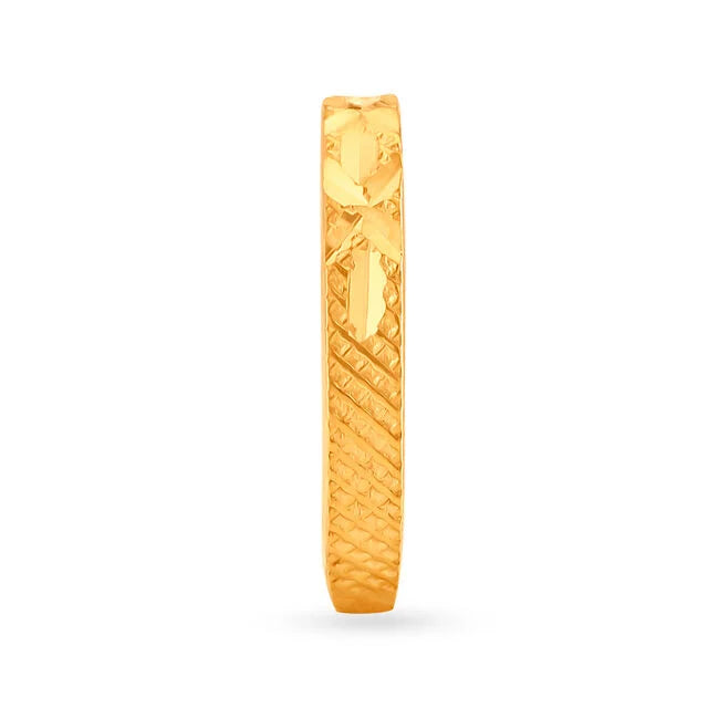 Eternal Radiance Textured Gold Ring