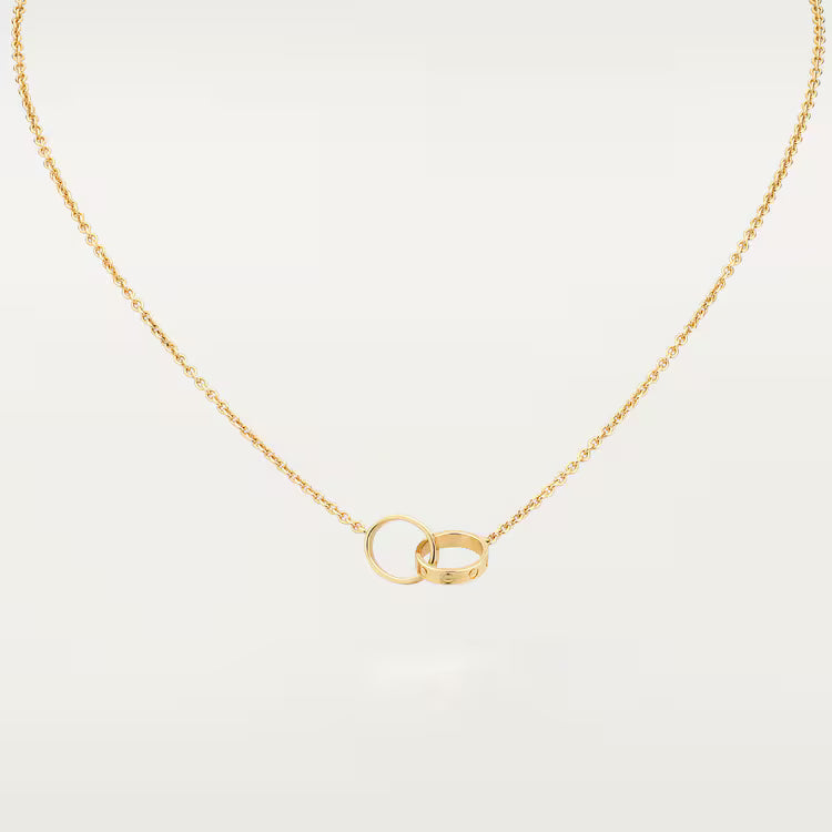 Interlocking Love Ring Pendant Necklace