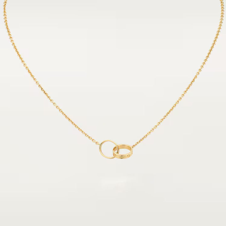 Interlocking Love Ring Pendant Necklace