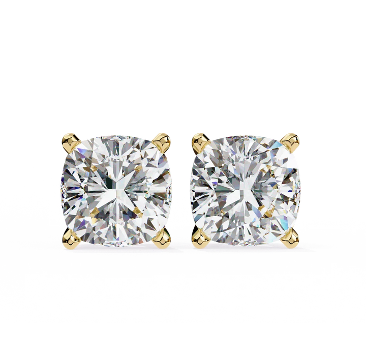 Aurelia Cushion-Cut Diamond Solitaire Stud Earrings ✨