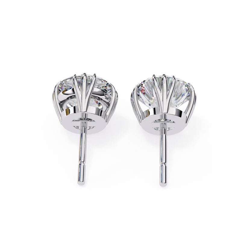 Celeste Round Brilliant Diamond Stud Earrings