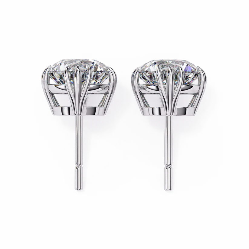 Celeste Round Brilliant Diamond Stud Earrings