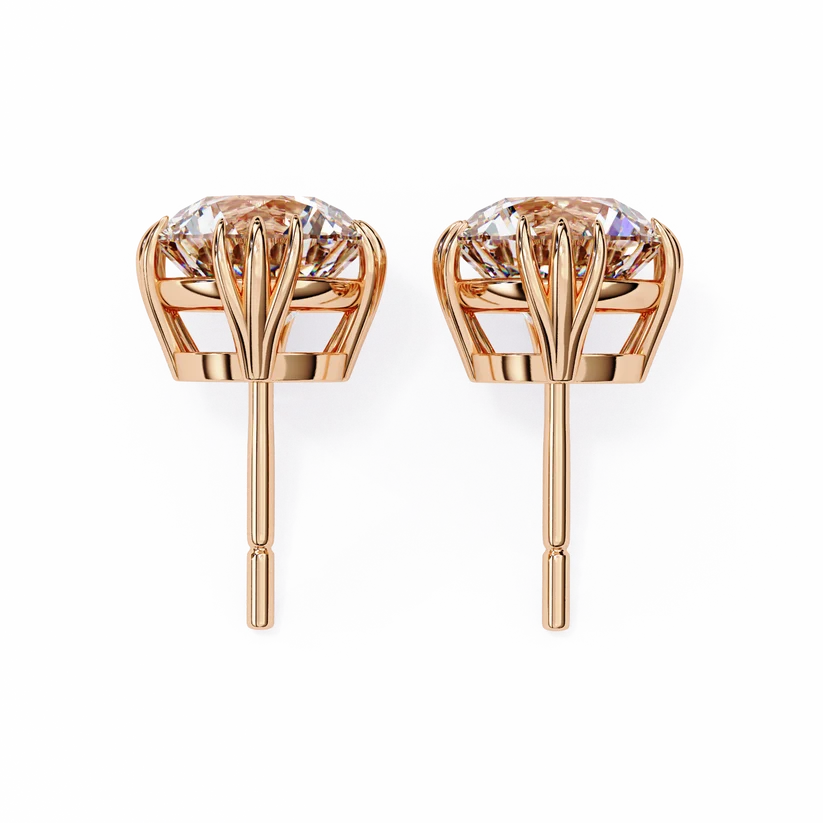 Celeste Round Brilliant Diamond Stud Earrings